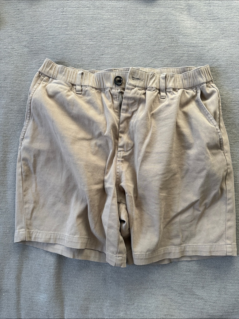 Cove USA Men's Khaki Elastic-Waist Flat Front Shorts